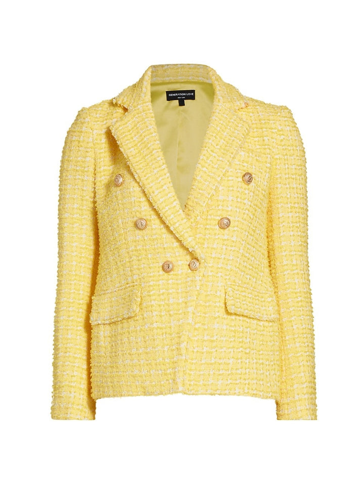 Eliza Tweed Blazer - Yellow