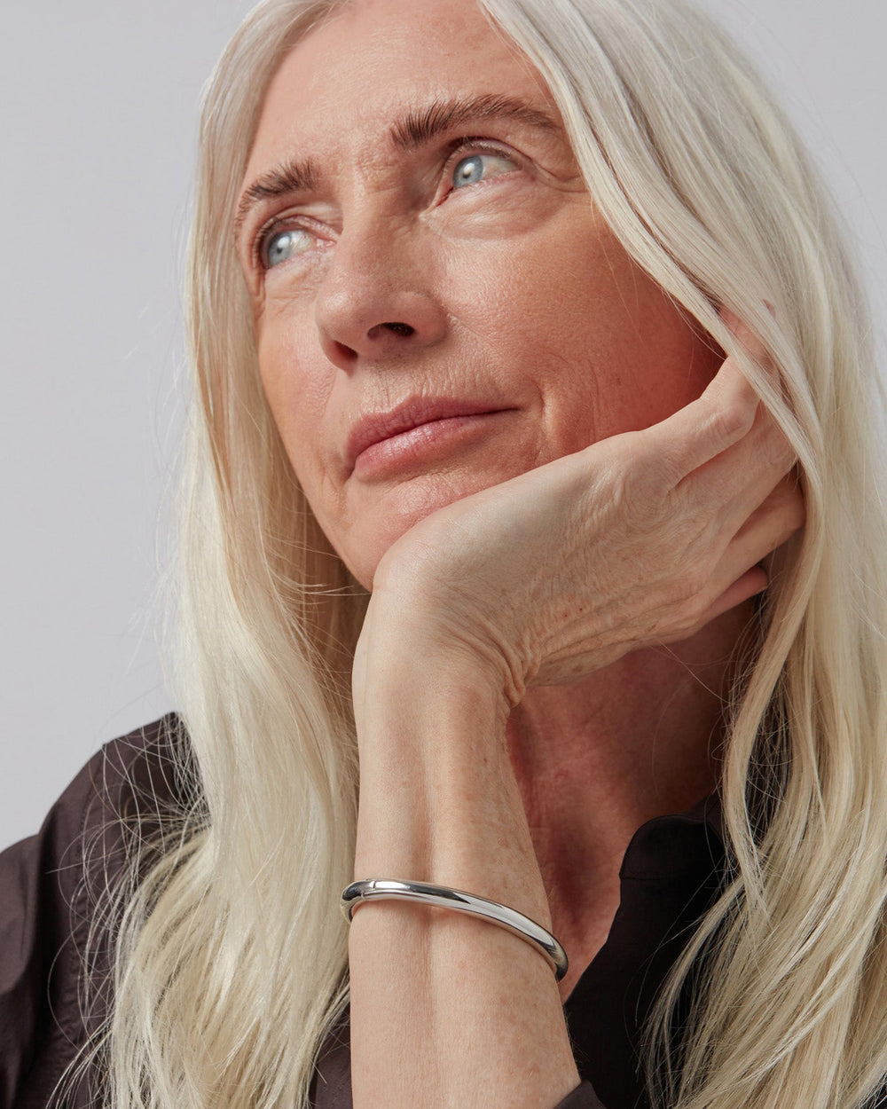 Jenny Bird Gia Bangle in Platinum available at Barbara Katz