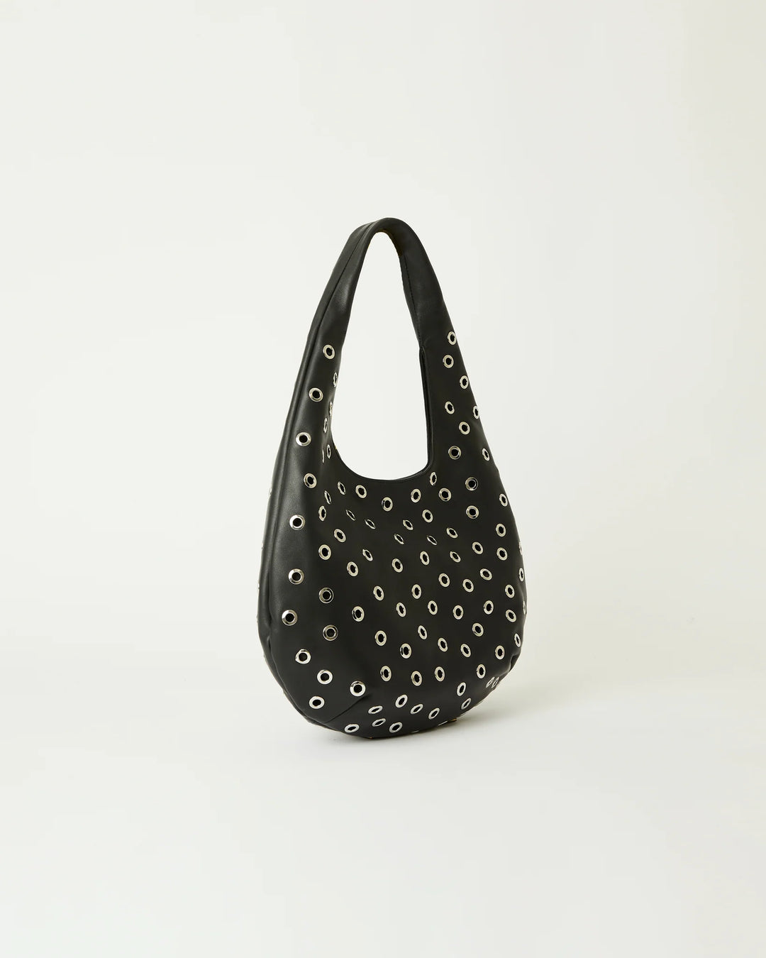 B-Low The Belt Gia Grommet Leather Hobo Bag in Black Silver available at Barbara Katz