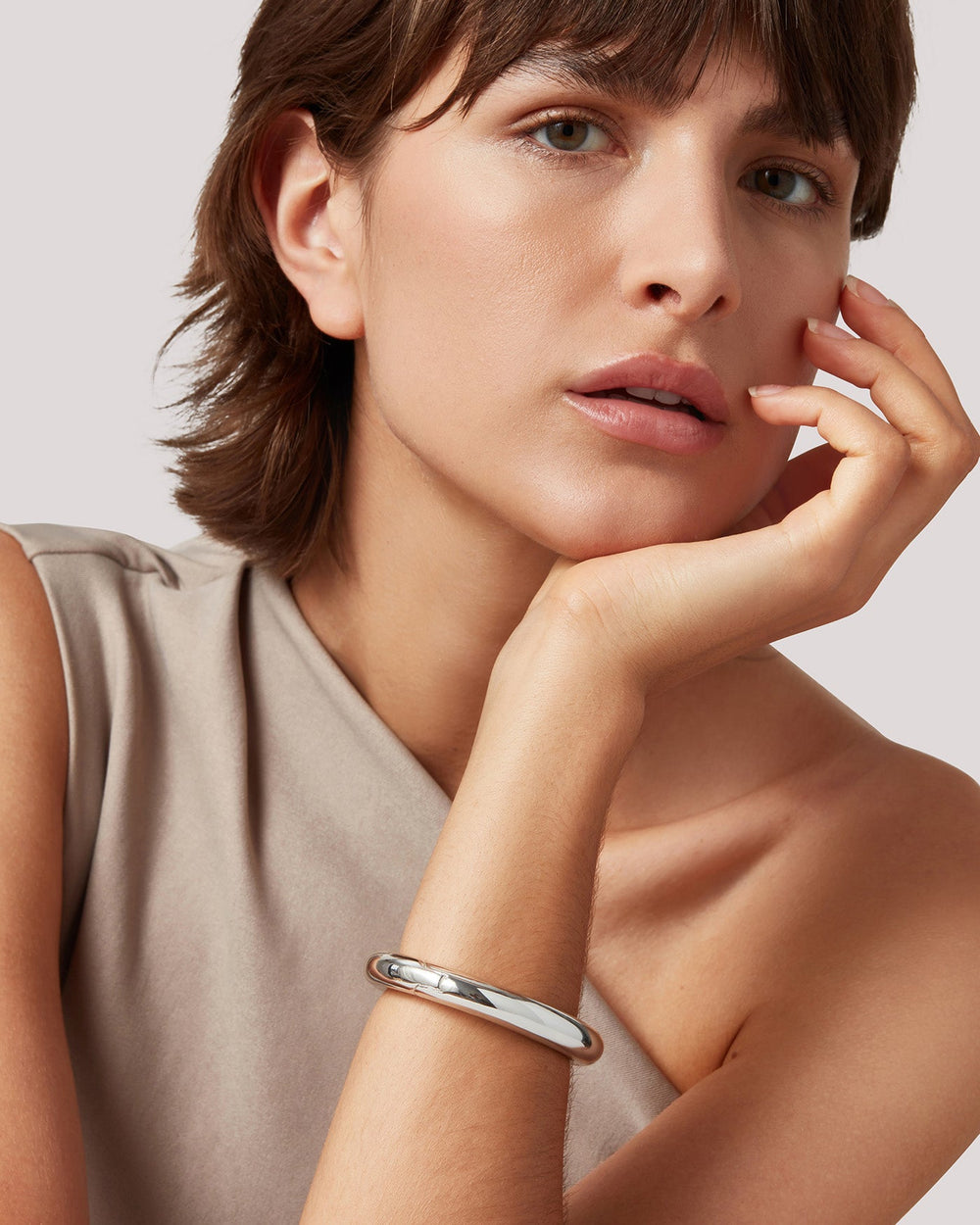 Jenny Bird Gia Mega Bangle in Platinum available at Barbara Katz