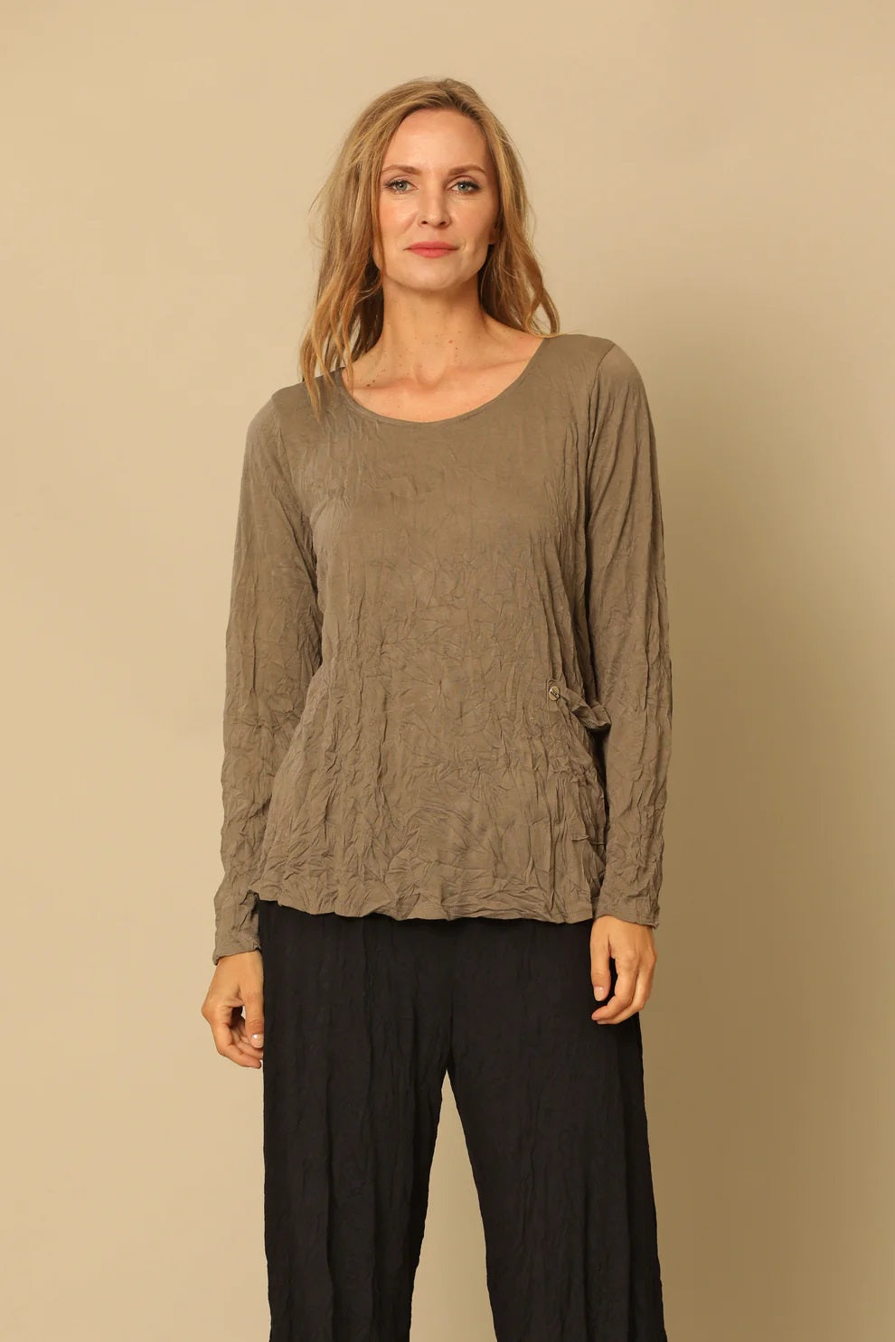 Gizel Top PO/Zipper - Dove