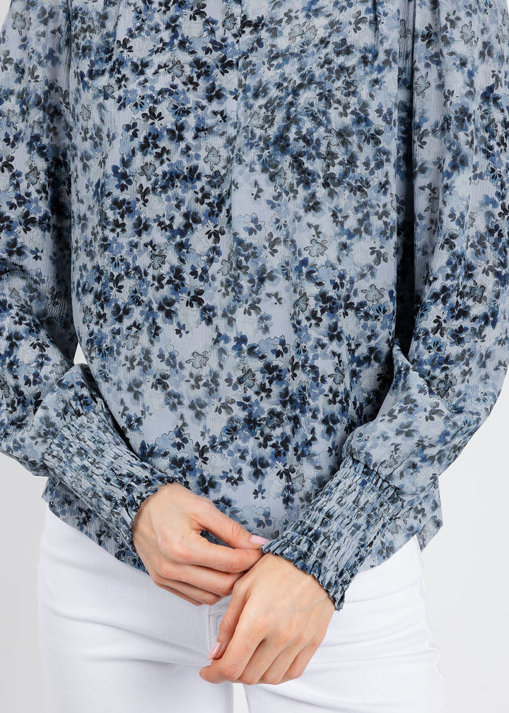 BK Go Spoken Word Printed Top in Blue Jean Girl available at Barbara Katz