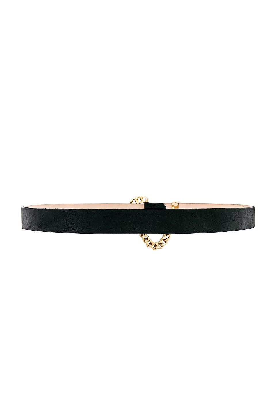 Gold Chain - Black Leather Belt