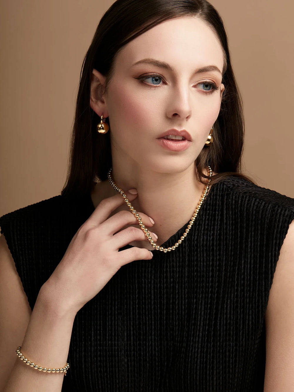 Barbara Katz Jewelry Gold Chunky Ball Drop Earrings