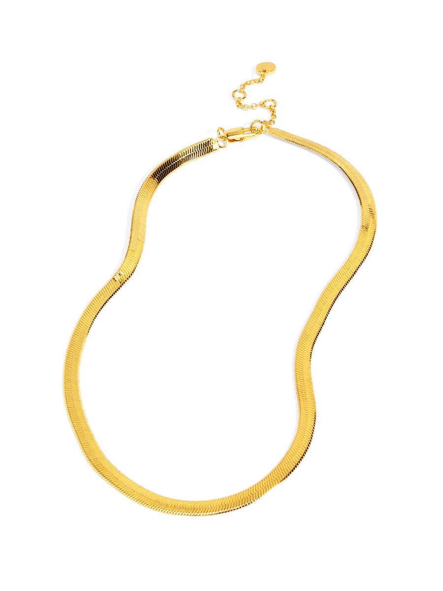 Barbara Katz Gold Herringbone Chain Collar Necklace