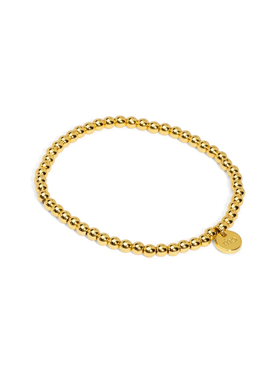 Barbara Katz Gold Small Metal Beaded Bracelet