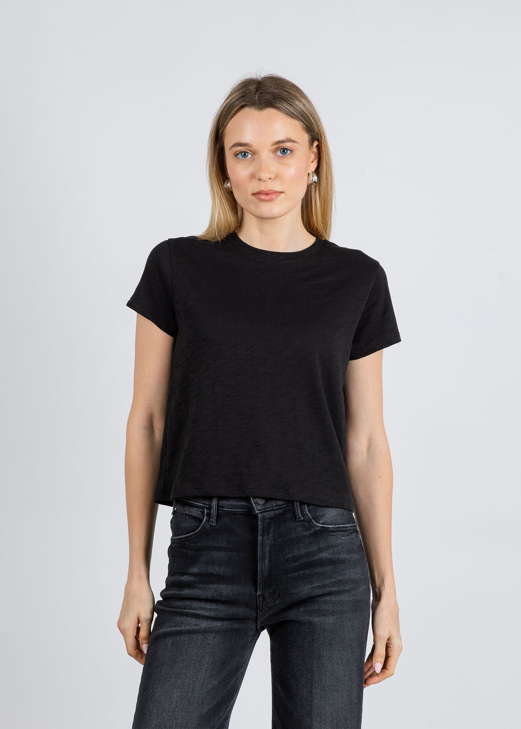 Goldie Andie Short Sleeve Tee in Black available at Barbara Katz