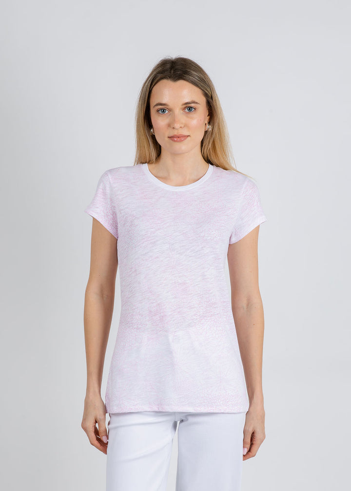 Goldie Botanical Ringer Tee in Rose available at Barbara Katz