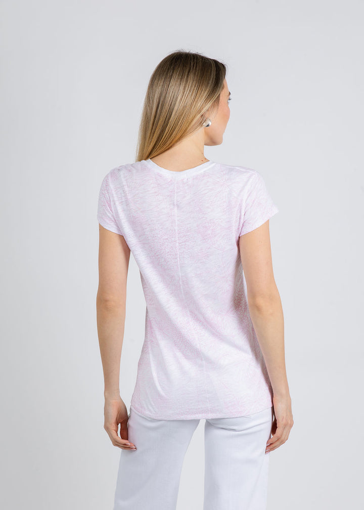 Goldie Botanical Ringer Tee in Rose available at Barbara Katz