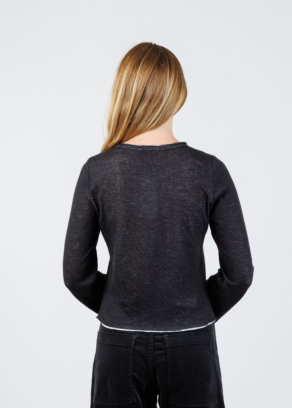 Goldie Chloe Double Layer Jersey Cardigan in Black/White available at Barbara Katz