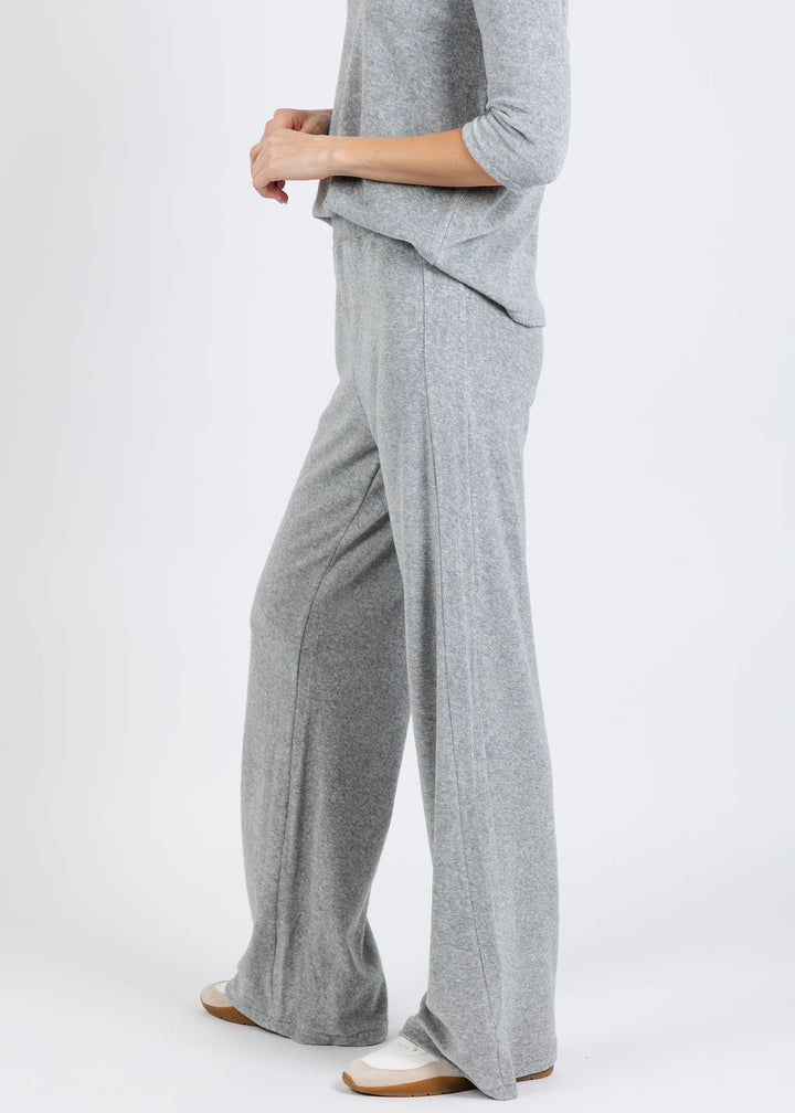 Goldie Life of Luxury Terry Flare Pants in Gray Heather available at Barbara Katz