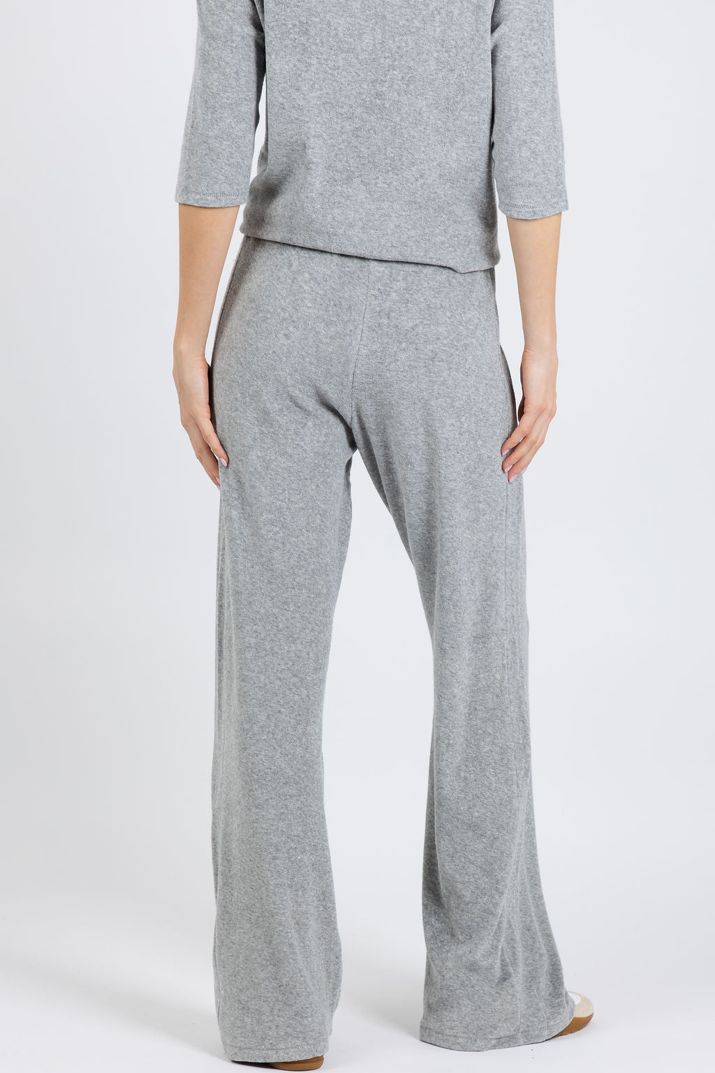 Goldie Life of Luxury Terry Flare Pants in Gray Heather available at Barbara Katz