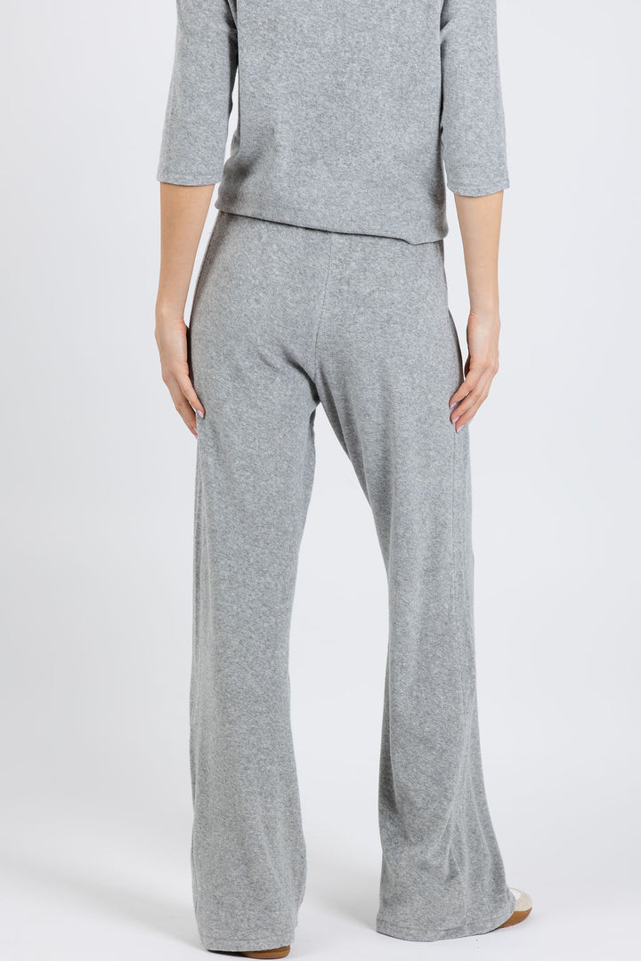 Goldie Life of Luxury Terry Flare Pants in Gray Heather available at Barbara Katz