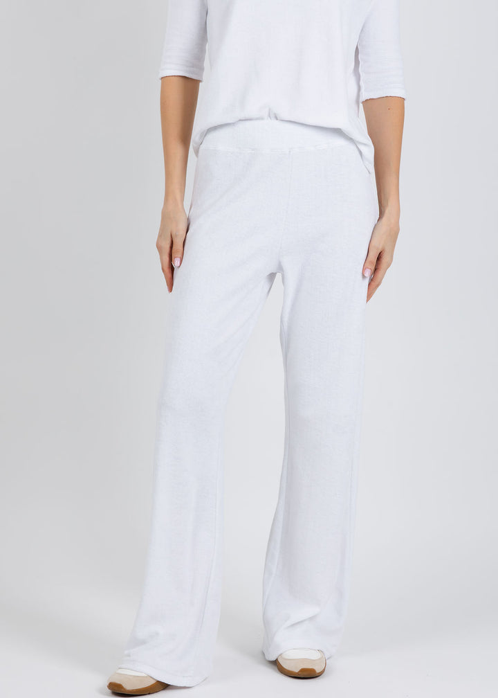 Goldie Life of Luxury Terry Flare Pants in White available at Barbara Katz