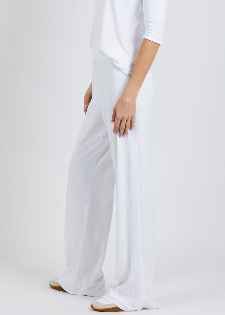 Goldie Life of Luxury Terry Flare Pants in White available at Barbara Katz