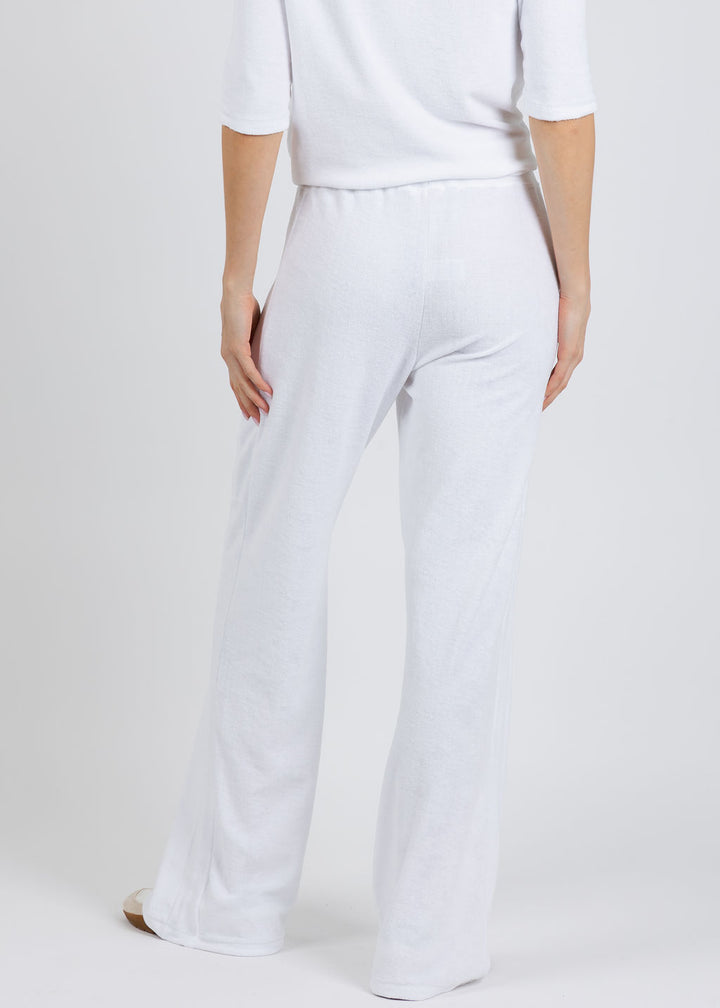 Goldie Life of Luxury Terry Flare Pants in White available at Barbara Katz