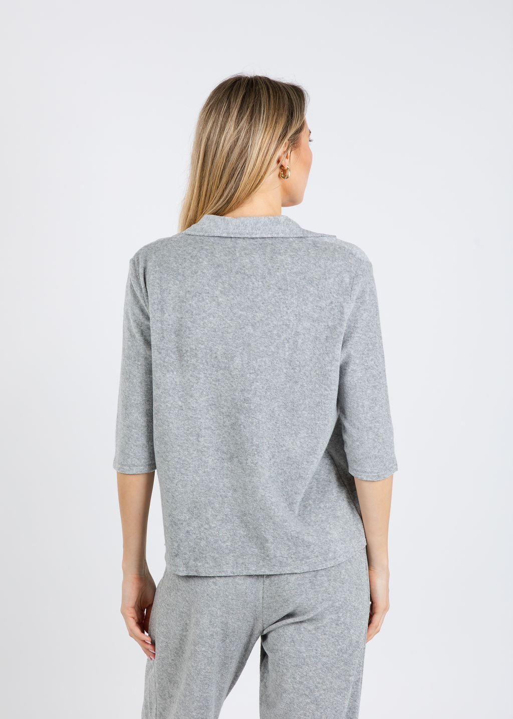 Goldie Life of Luxury Terry Polo in Gray Heather available at Barbara Katz