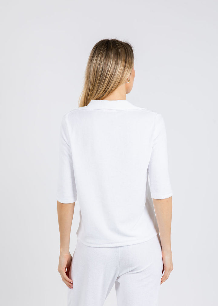 Goldie Life of Luxury Terry Polo in White available at Barbara Katz