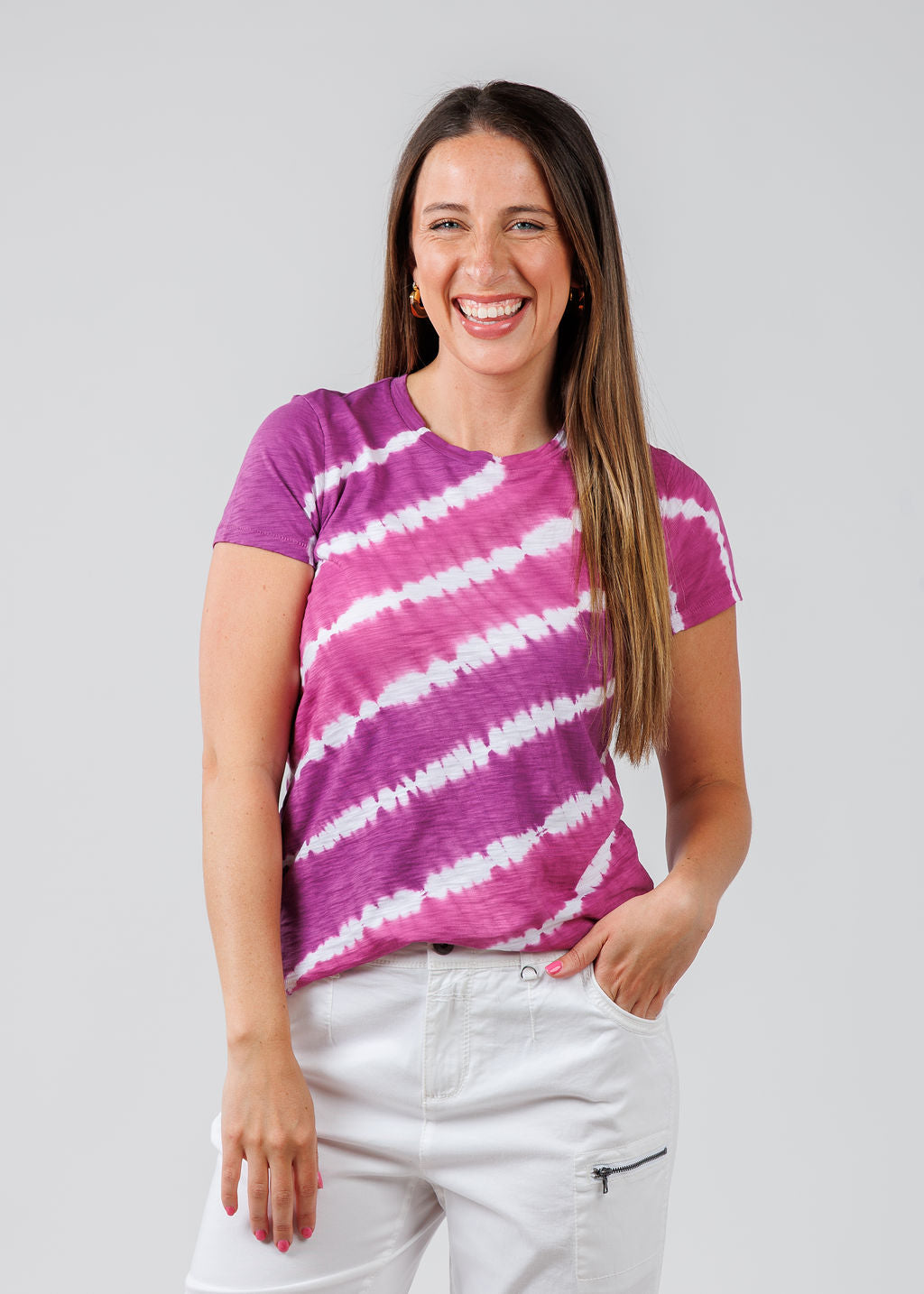 Goldie Lightning Tie Dye Boy Tee in Orchid/Grape available at Barbara Katz