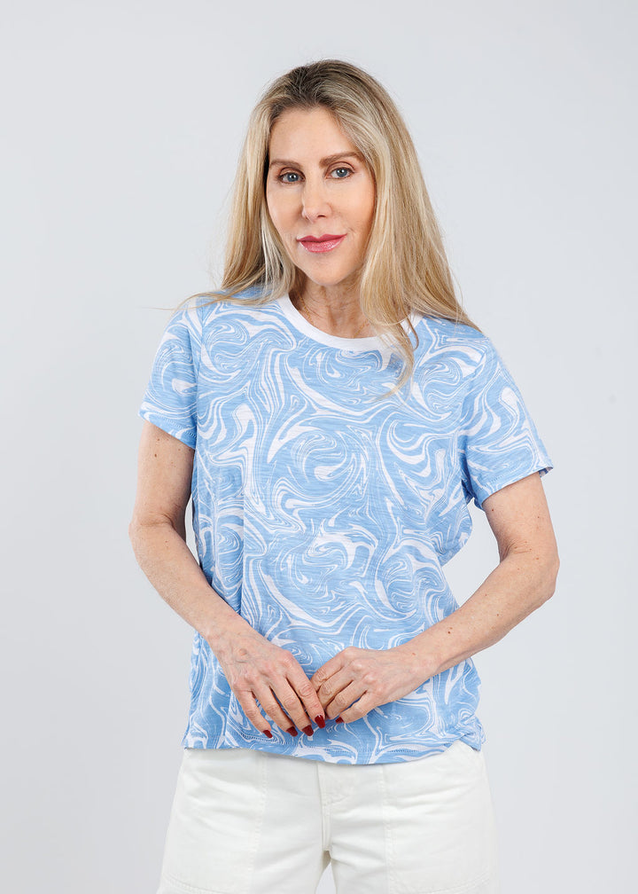 Goldie Marbled Boy Tee in Placid available at Barbara Katz