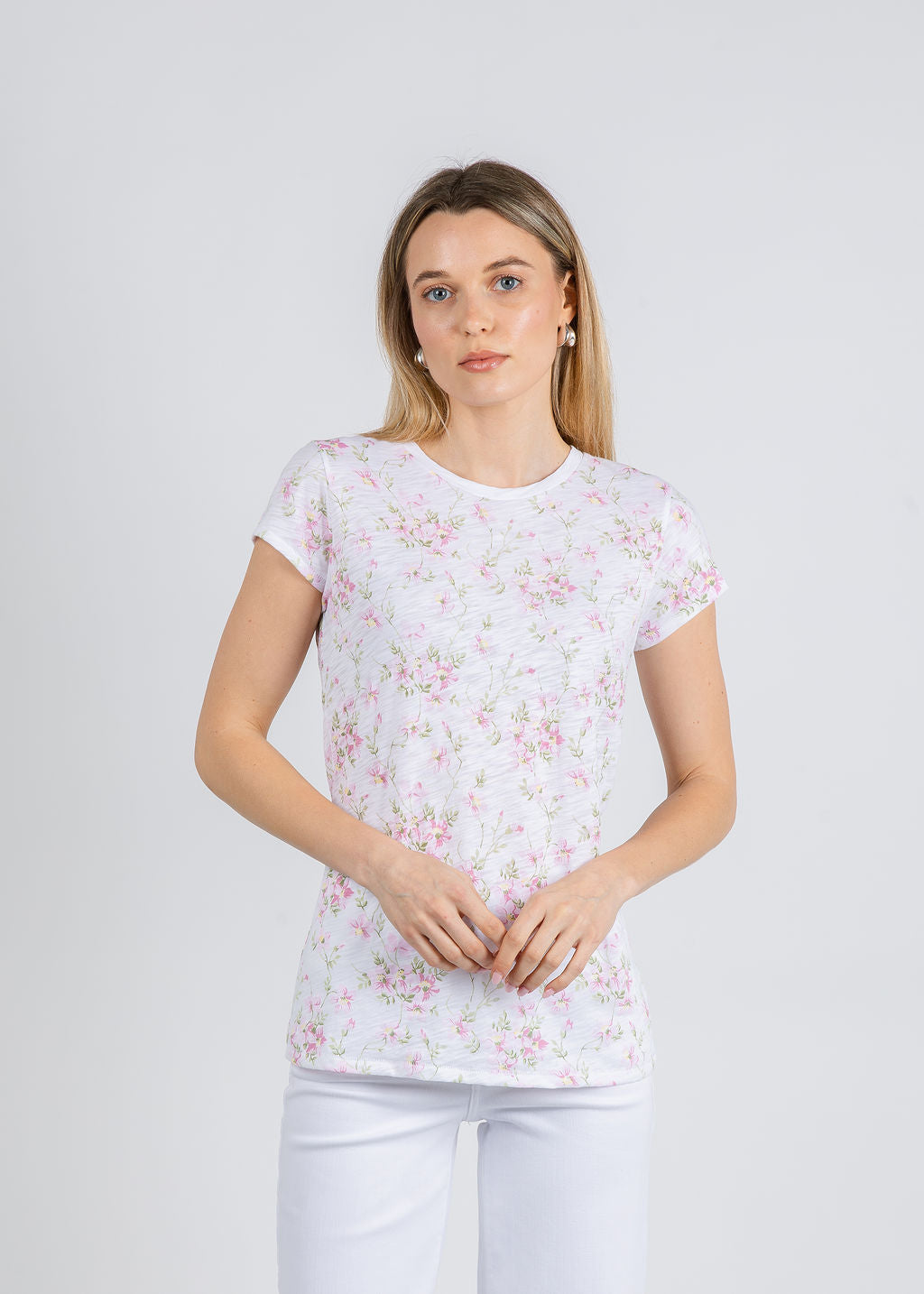 Goldie Meadow Ringer Tee in Cherry Blossom available at Barbara Katz