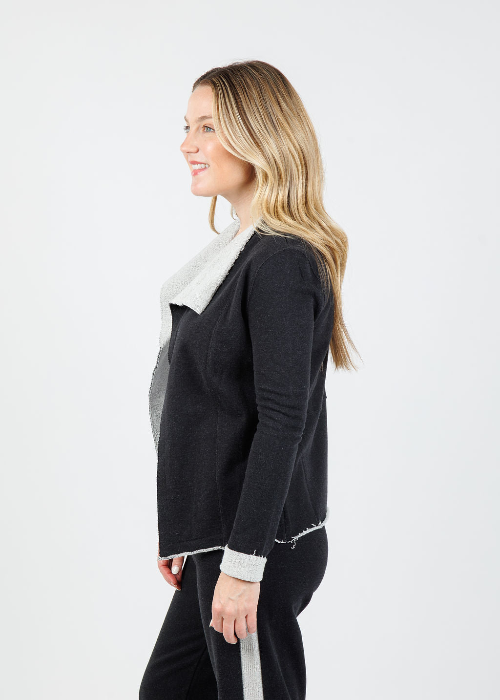 Goldie Melrose Light Draped Jacket in Black available at Barbara Katz