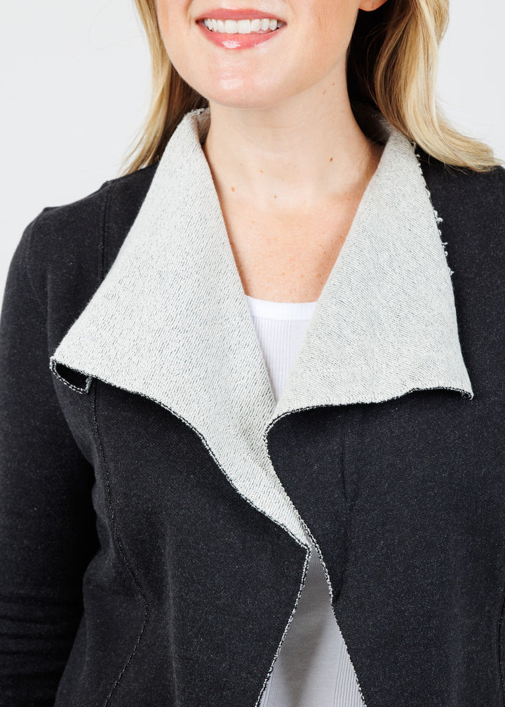 Goldie Melrose Light Draped Jacket in Black available at Barbara Katz