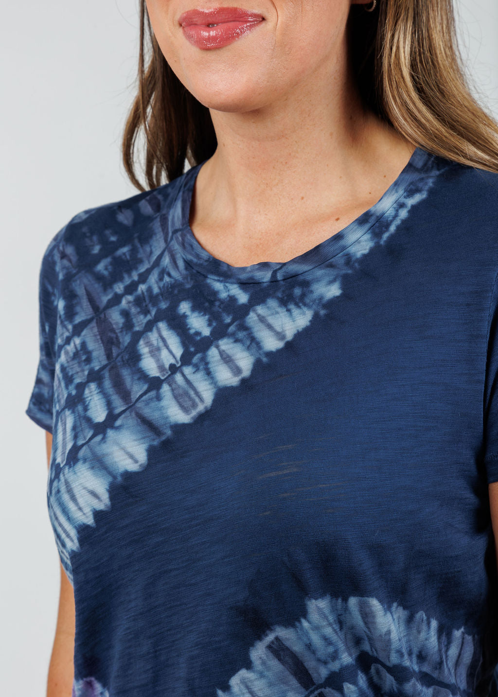 Goldie Patchwork Tie Dye Boy Tee in Estate Blue available at Barbara Katz