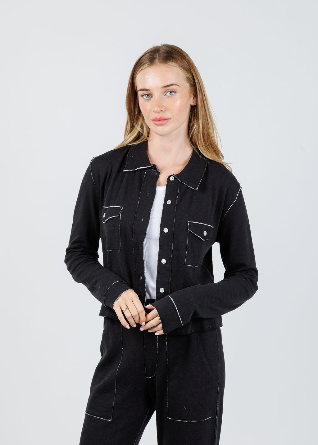 Goldie Serena Double Face Jacket in Black/Gray Heather available at Barbara Katz