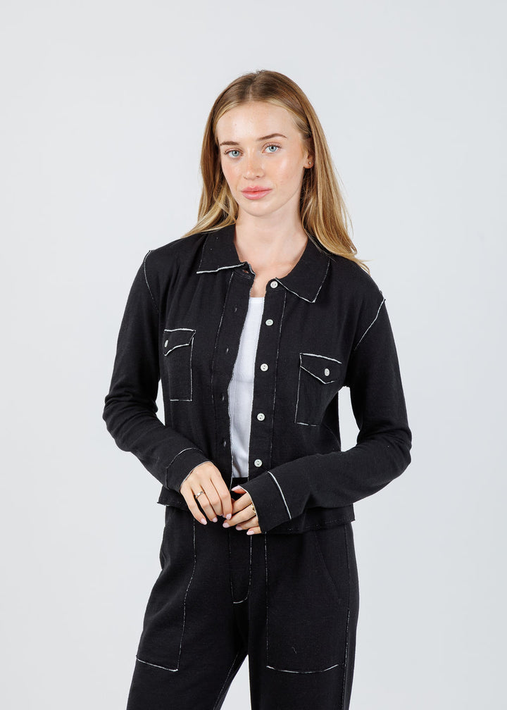 Goldie Serena Double Face Jacket in Black/Gray Heather available at Barbara Katz