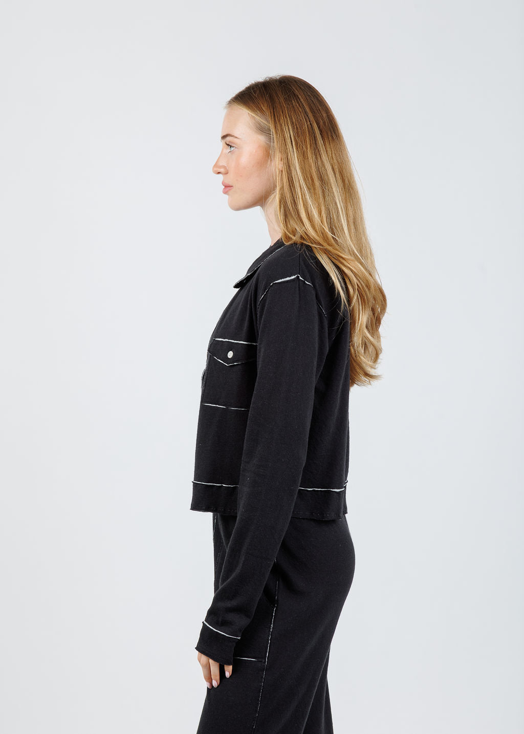 Goldie Serena Double Face Jacket in Black/Gray Heather available at Barbara Katz