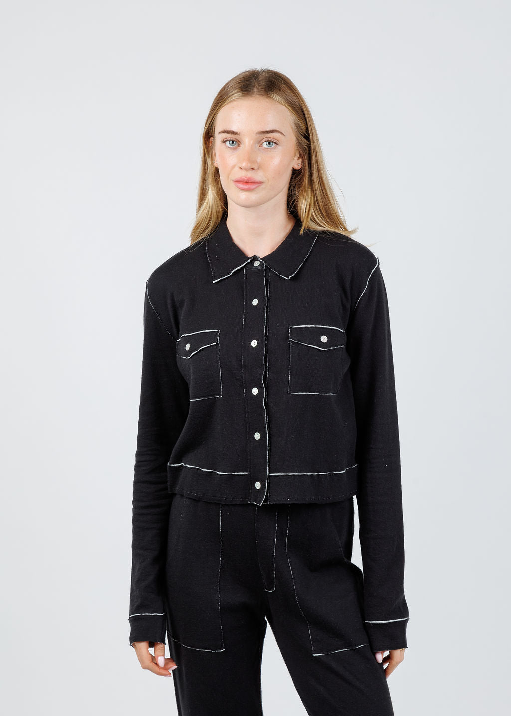 Goldie Serena Double Face Jacket in Black/Gray Heather available at Barbara Katz