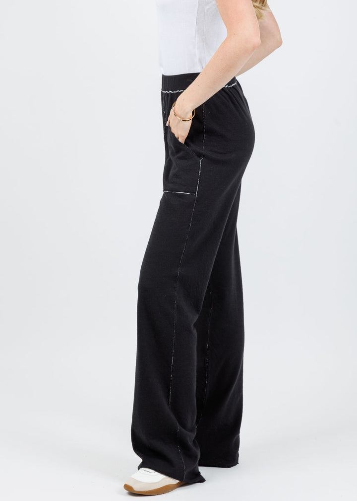 Goldie Serena Double Face Studio Pants in Black/Gray Heather available at Barbara Katz