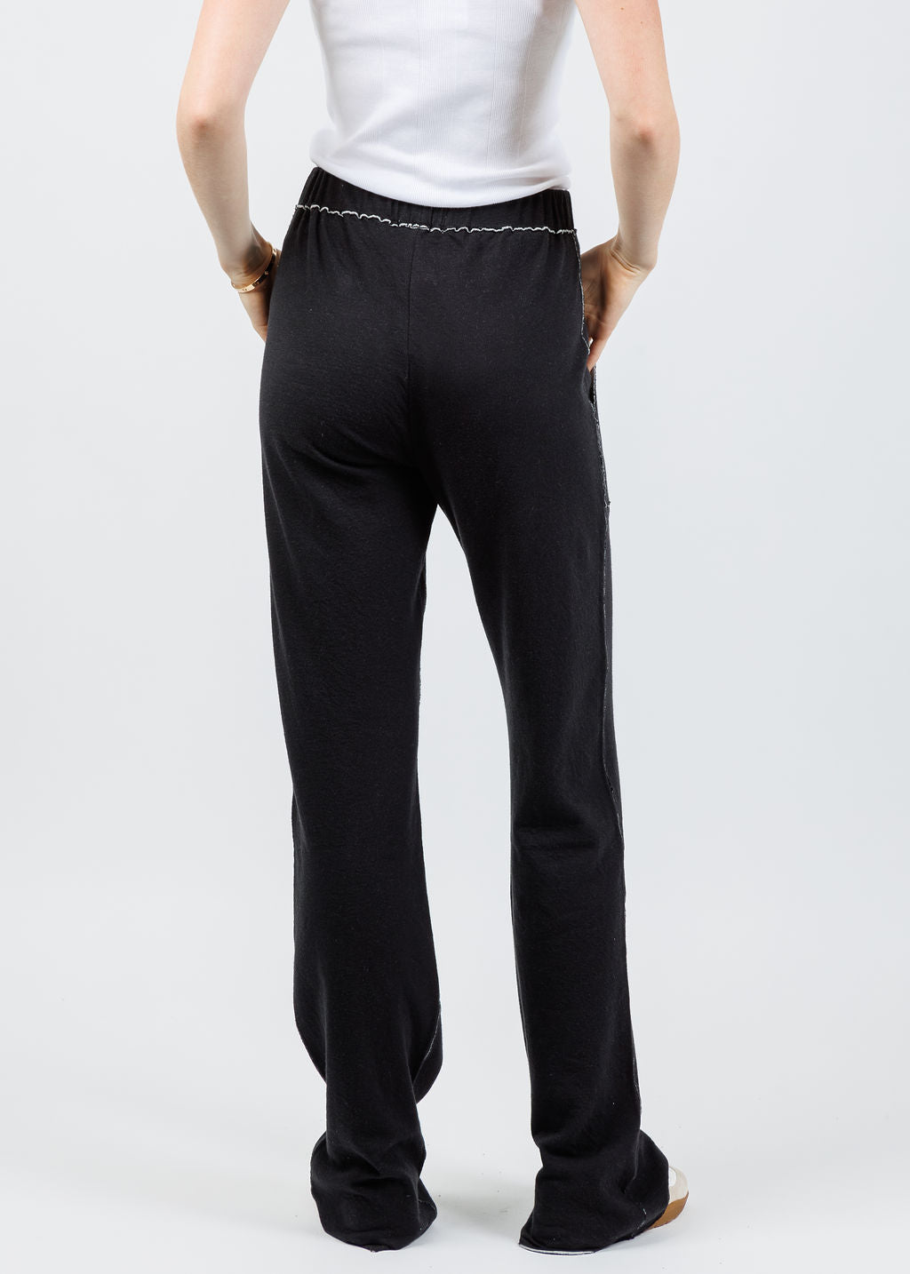 Goldie Serena Double Face Studio Pants in Black/Gray Heather available at Barbara Katz
