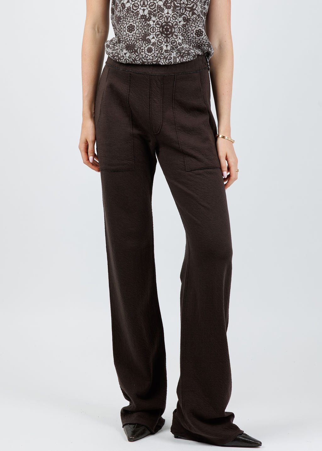 Goldie Serena Double Face Studio Pants in Coffee available at Barbara Katz
