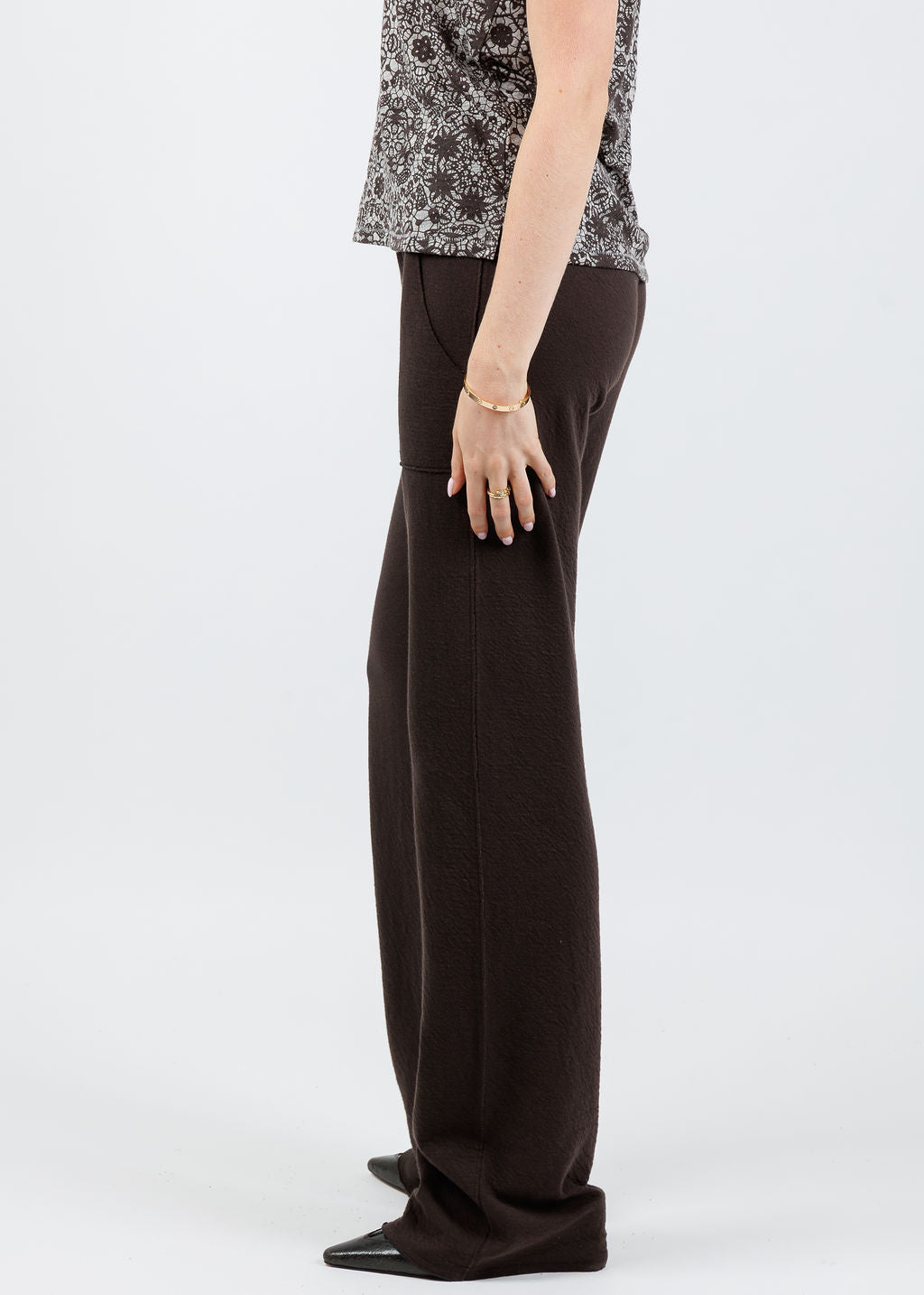 Goldie Serena Double Face Studio Pants in Coffee available at Barbara Katz