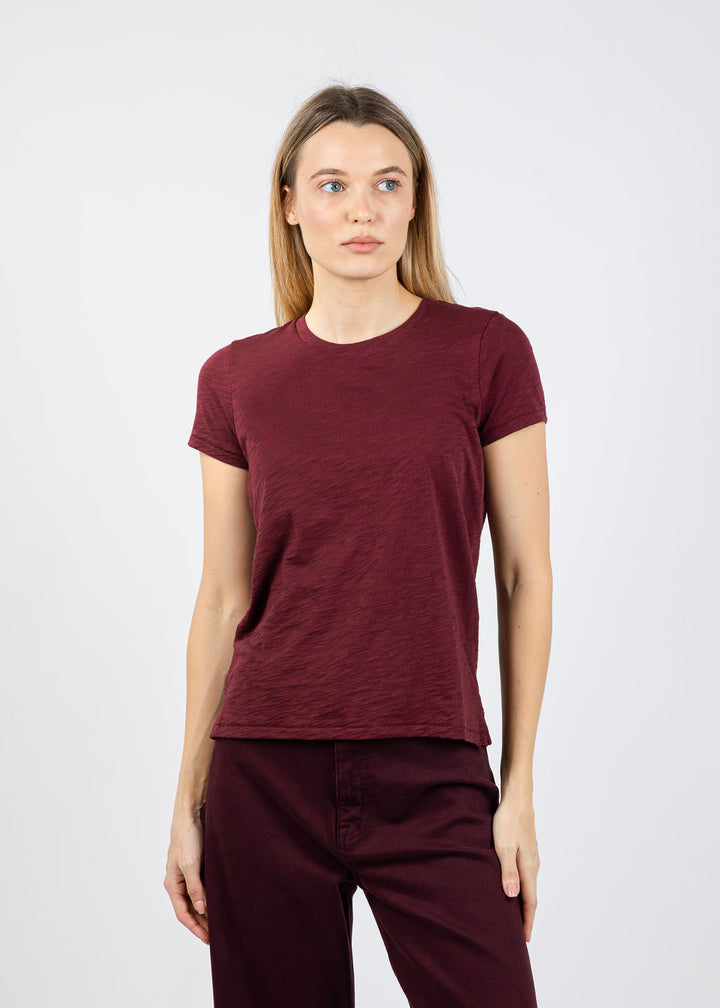 Goldie Signature Slub Boy Tee in Bordeaux available at Barbara Katz