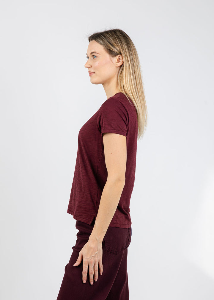 Goldie Signature Slub Boy Tee in Bordeaux available at Barbara Katz