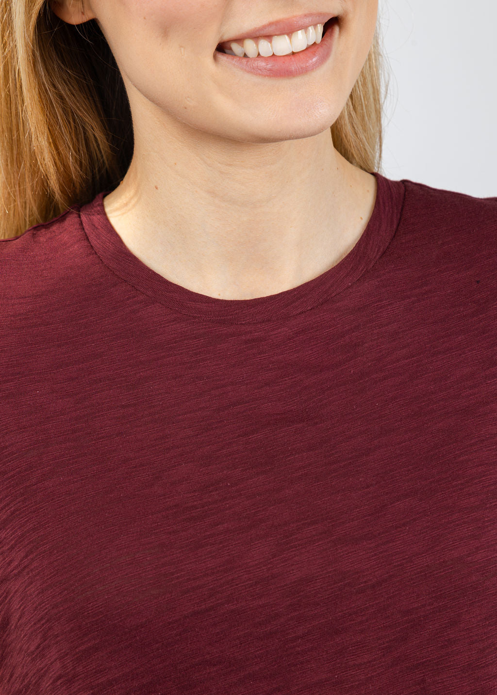 Goldie Signature Slub Boy Tee in Bordeaux available at Barbara Katz