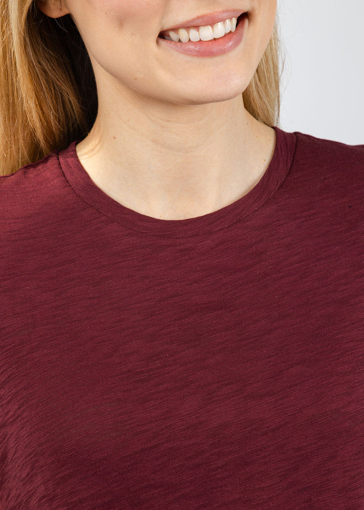 Goldie Signature Slub Boy Tee in Bordeaux available at Barbara Katz