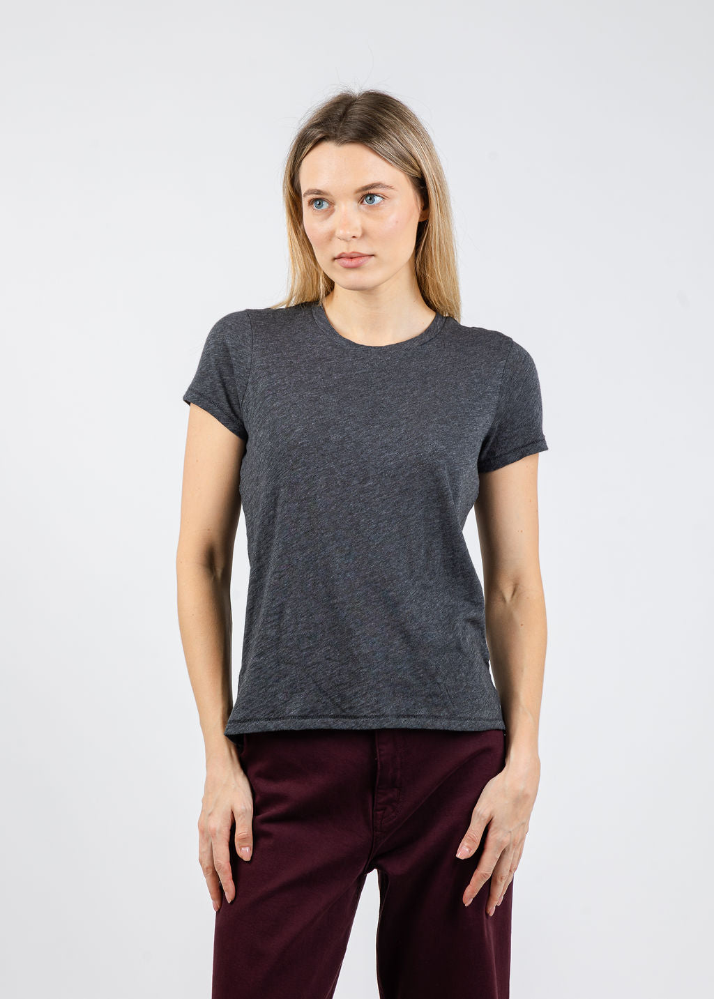 Goldie Signature Slub Boy Tee in Charcoal Heather available at Barbara Katz
