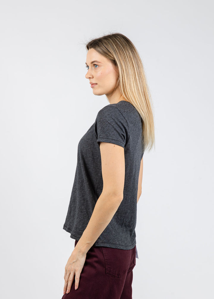 Goldie Signature Slub Boy Tee in Charcoal Heather available at Barbara Katz