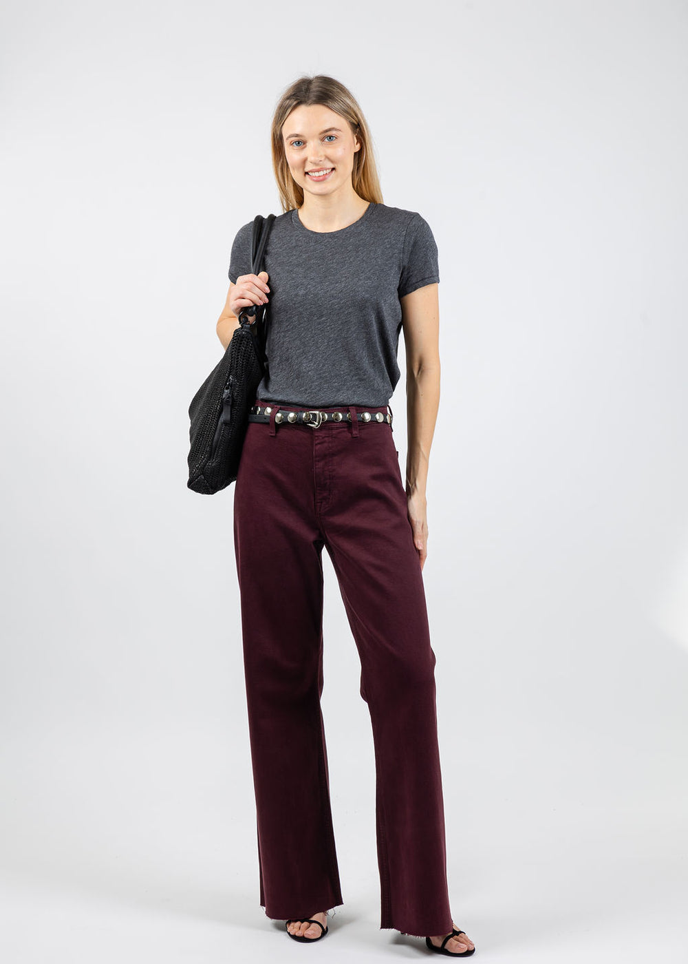 Goldie Signature Slub Boy Tee in Charcoal Heather available at Barbara Katz