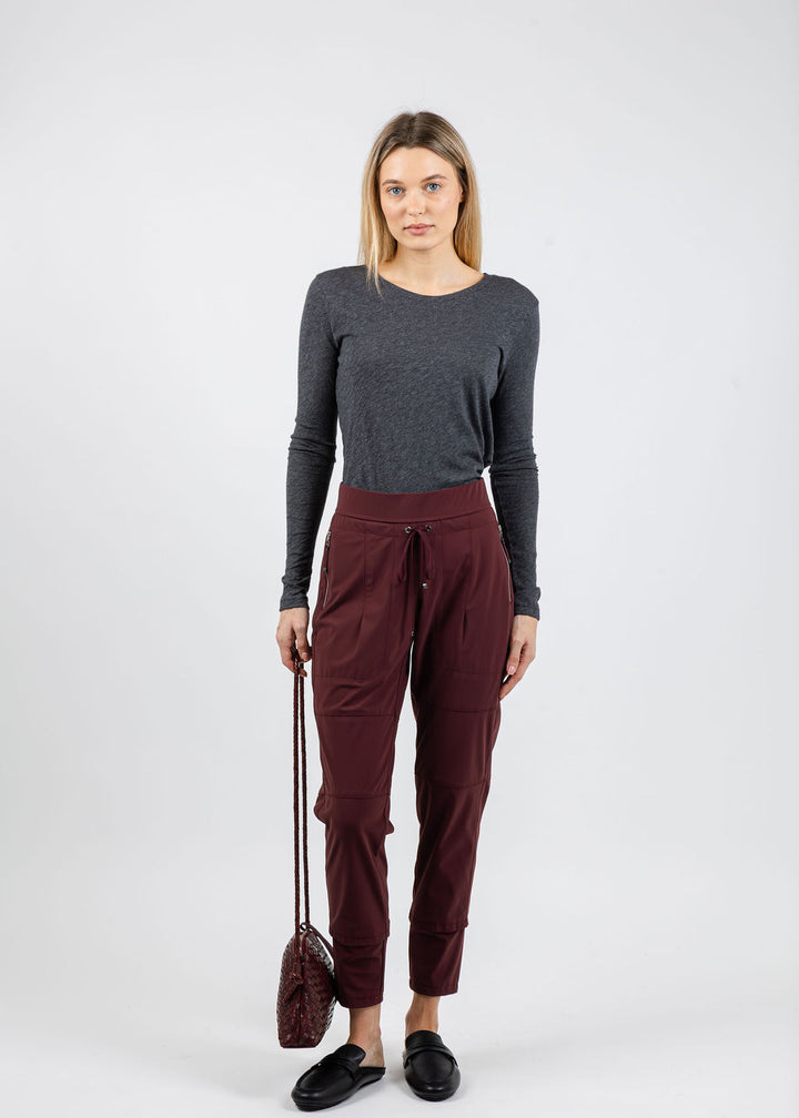 Goldie Signature Slub Long Sleeve Tee in Charcoal Heather available at Barbara Katz