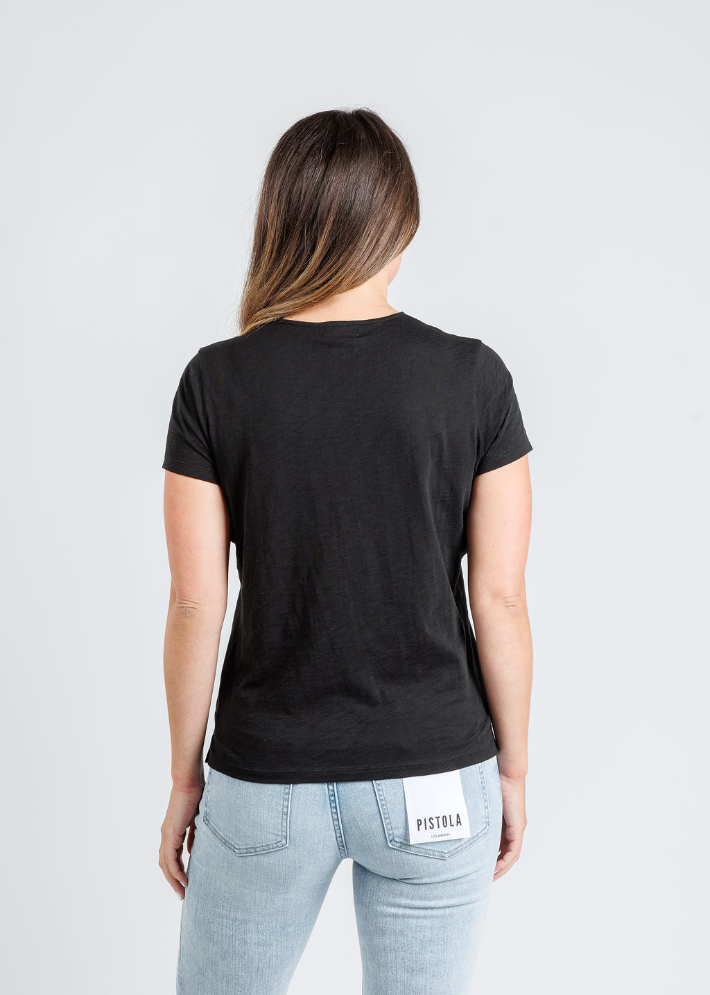 Goldie Soleil Slub Fishnet Boy Tee in Black available at Barbara Katz