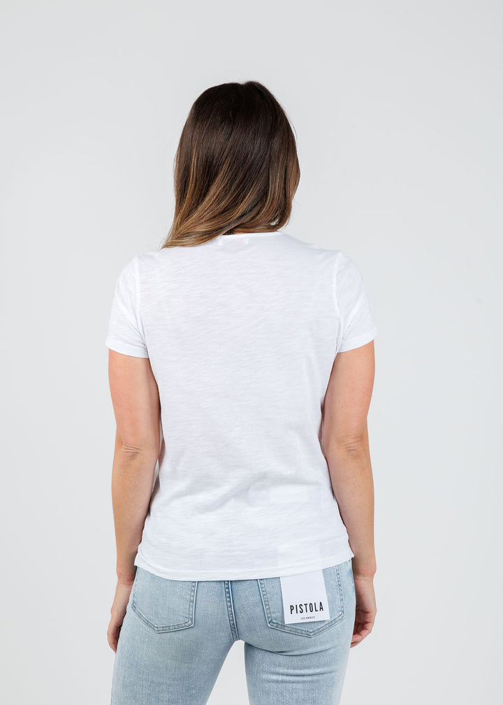 Goldie Soleil Slub Fishnet Boy Tee in White available at Barbara Katz