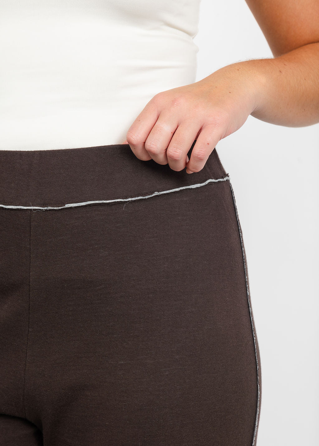 Goldie Stella Double-Faced Flare Pant in Coffee/Gray Heather available at Barbara Katz