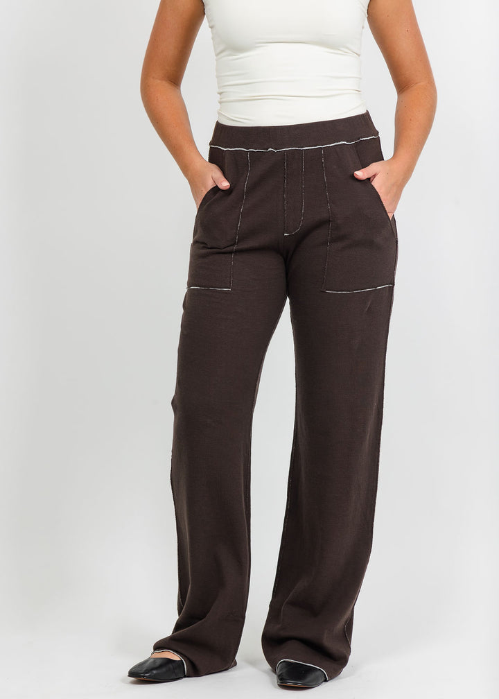 Goldie Stella Double-Faced Studio Pant in Coffee/Gray Heather available at Barbara Katz