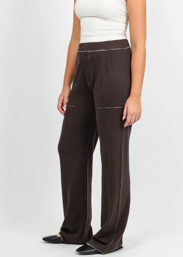 Goldie Stella Double-Faced Studio Pant in Coffee/Gray Heather available at Barbara Katz