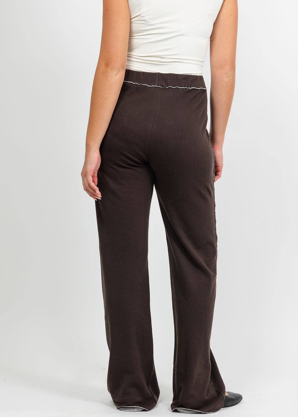 Goldie Stella Double-Faced Studio Pant in Coffee/Gray Heather available at Barbara Katz